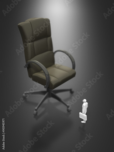 Fototapeta Naklejka Na Ścianę i Meble -  Business figure looking at business chair