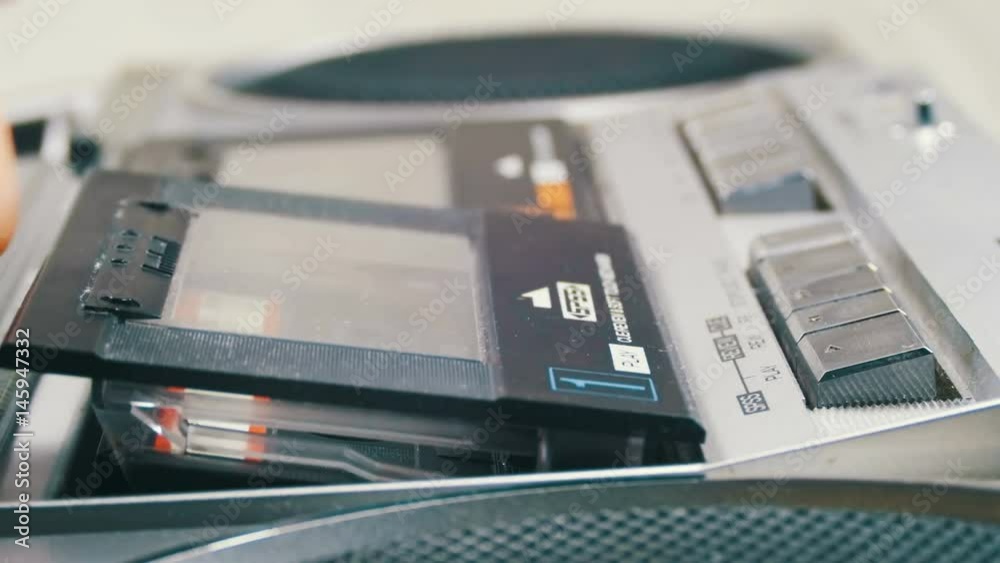 Opening the Cassette Deck, Inserting a Cassette and Playing a Tape