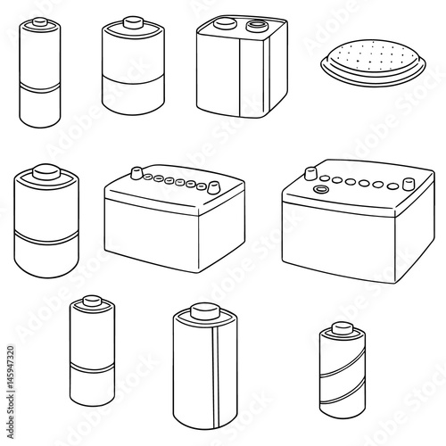 vector set of battery
