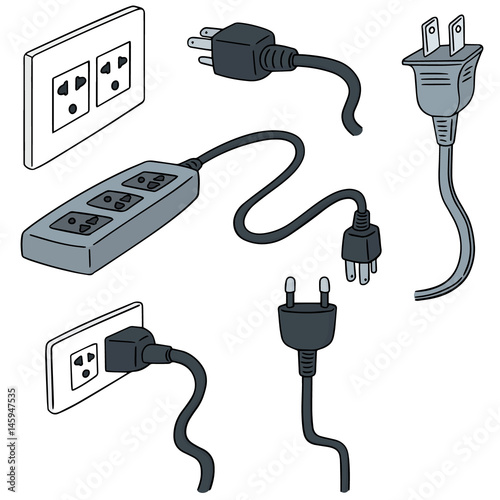 vector set of plugs