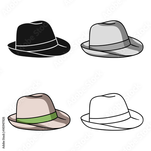 Panama hat icon in cartoon style isolated on white background. Surfing symbol stock vector illustration. photo