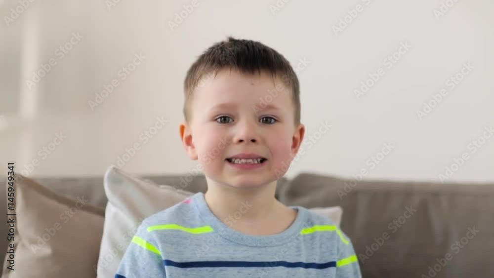 smiling little preteen boy at home smiling little preteen boy at home