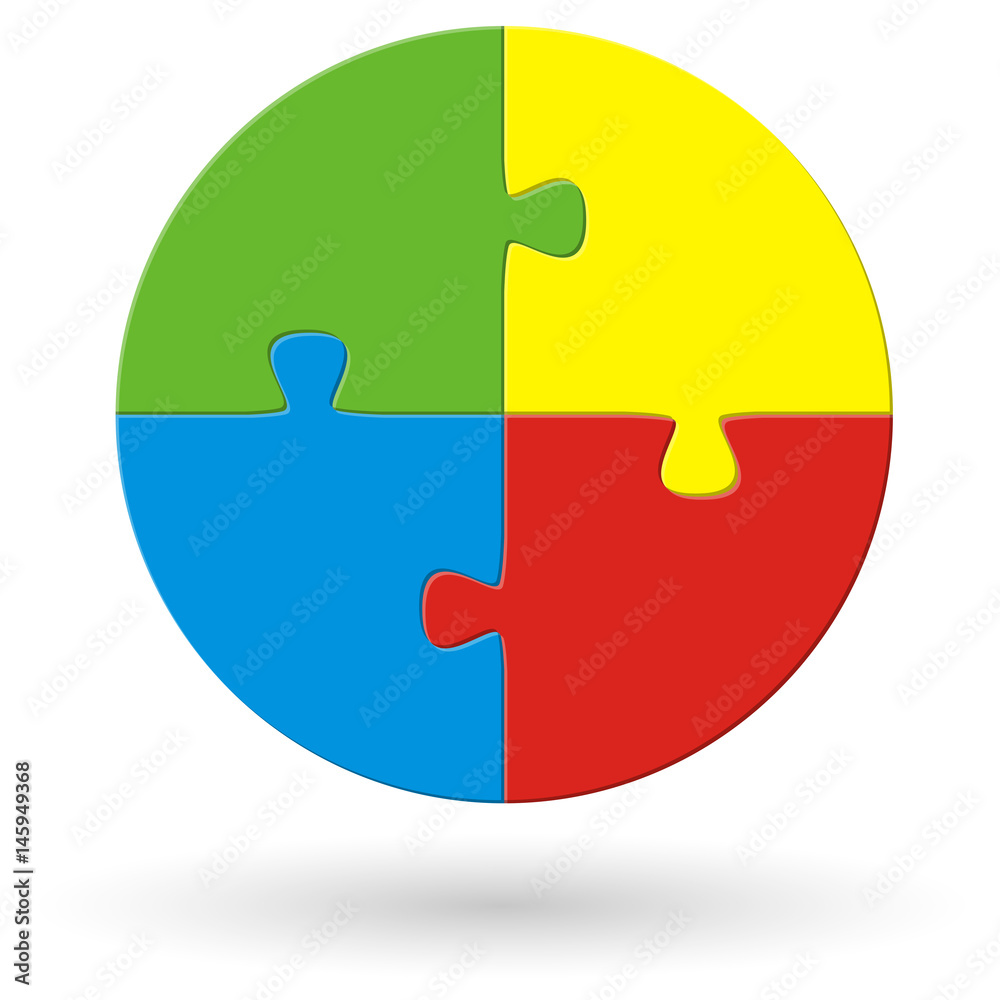round puzzle with 4 options round puzzle with 4 options