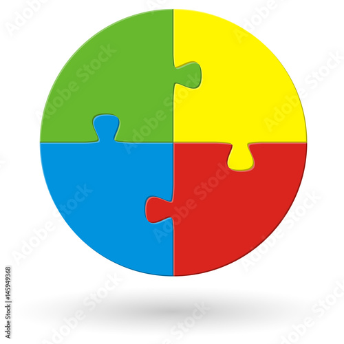 round puzzle with 4 options