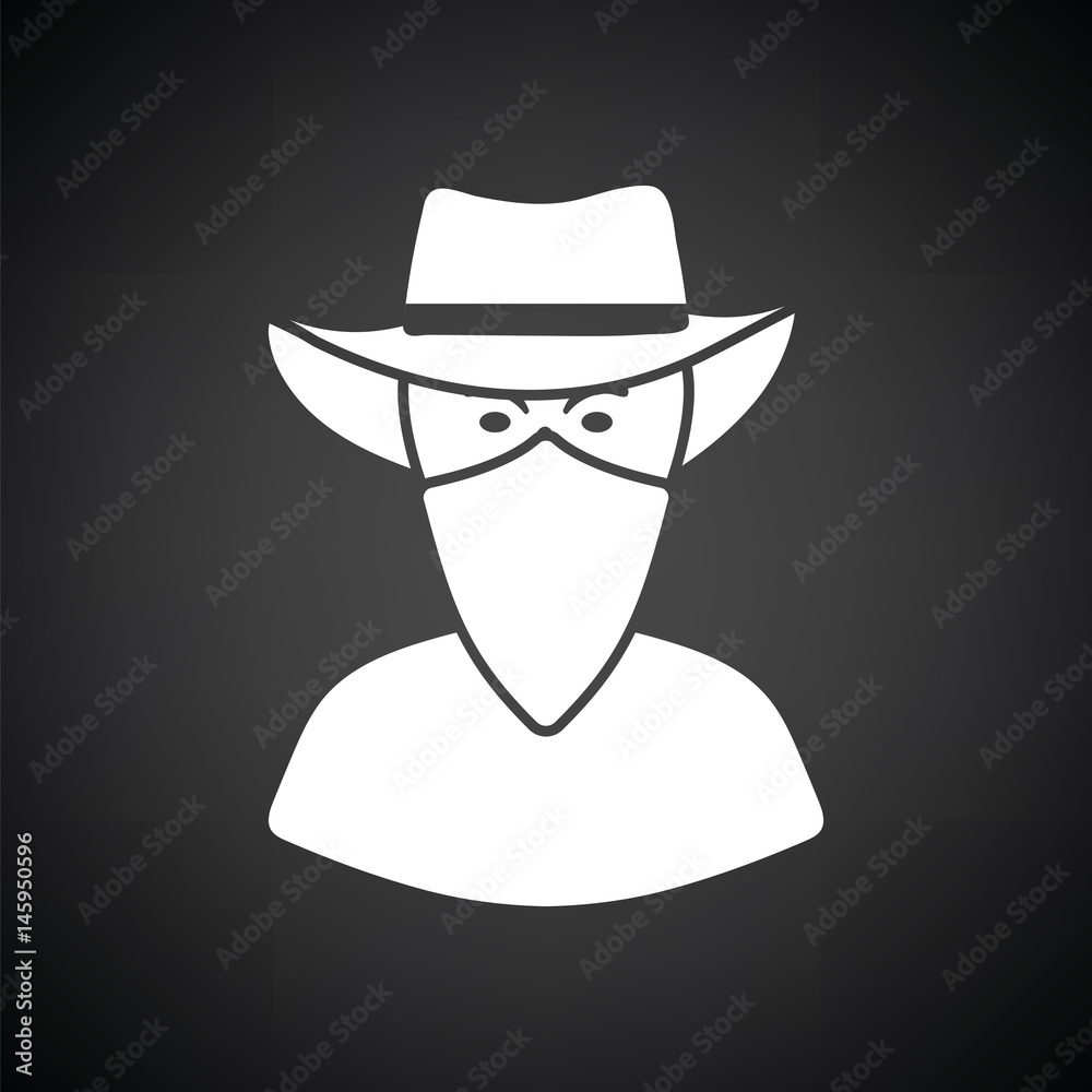Cowboy with a scarf on face icon