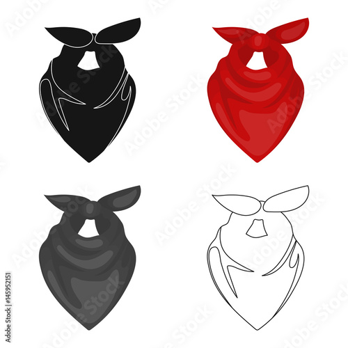 Cowboy bandana icon in cartoon style isolated on white background. Rodeo symbol stock vector illustration.
