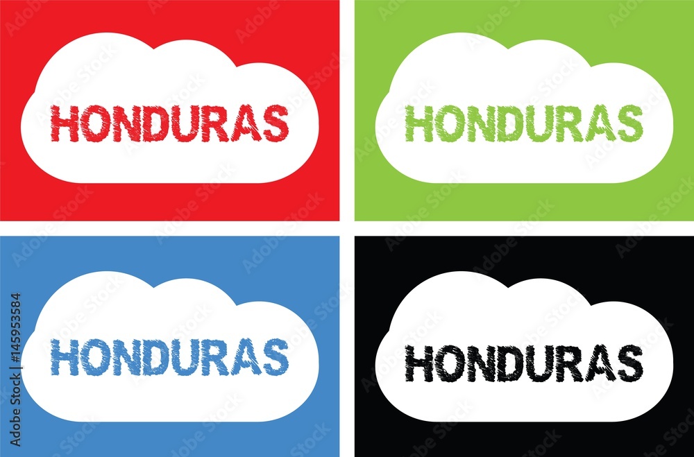 HONDURAS text, on cloud bubble sign. HONDURAS text, on cloud bubble sign.