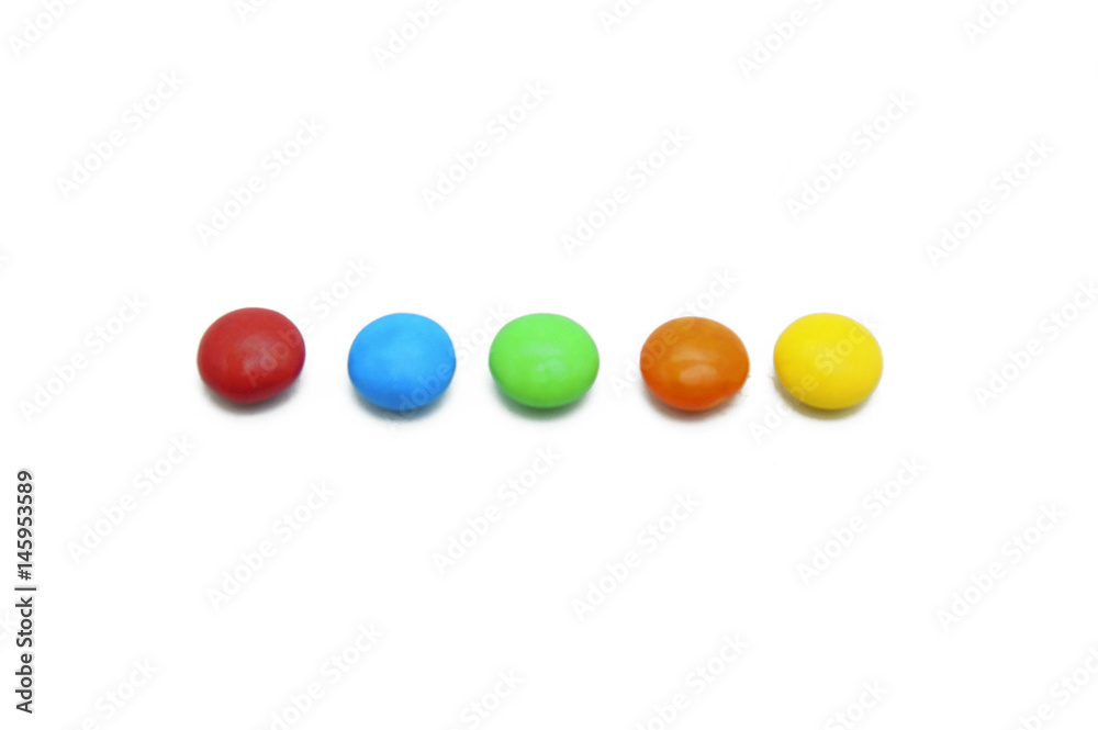 colourful candy over white background