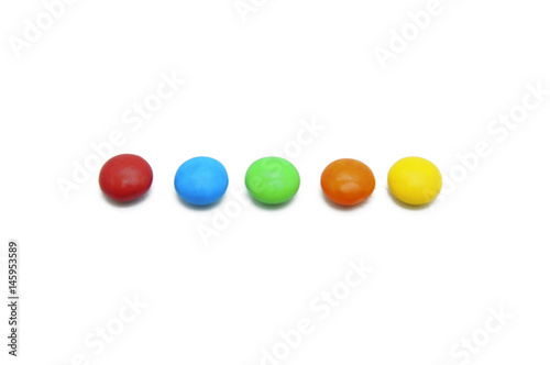 colourful candy over white background