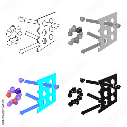 Water filtration icon in cartoon style isolated on white background. Water filtration system symbol stock vector illustration.