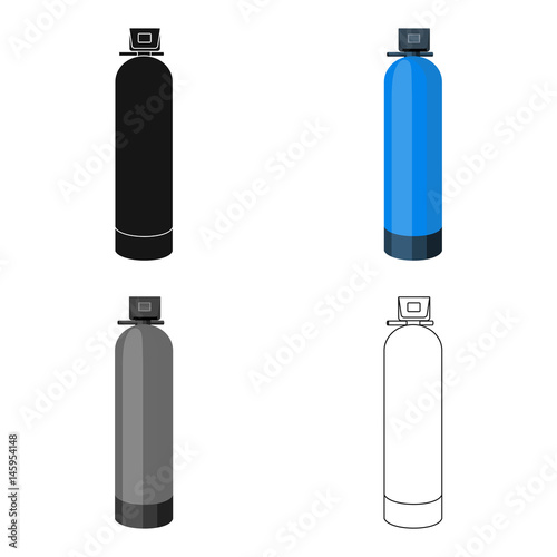 Water filter machine icon in cartoon style isolated on white background. Water filtration system symbol stock vector illustration.