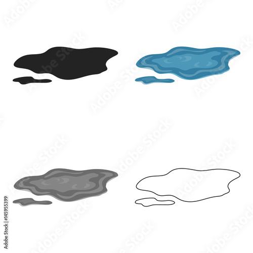 Puddle icon in cartoon style isolated on white background. Weather symbol stock vector illustration.