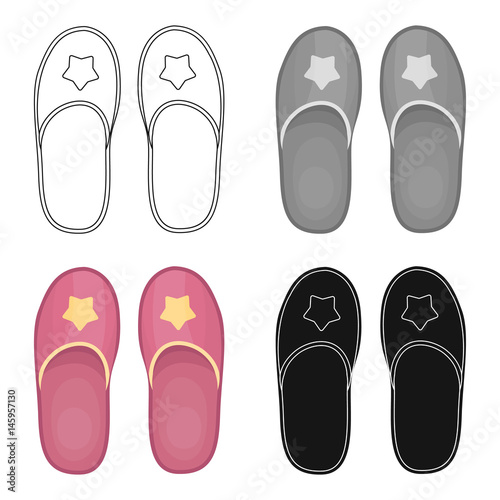 Slippers icon in cartoon style isolated on white background. Sleep and rest symbol stock vector illustration.