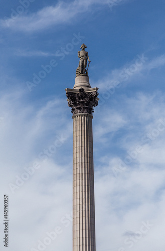 Statue of Nelson at Trafalgar Square in the City of London