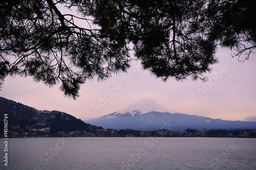 Reflection of Mt Fuji at lake Kawaguchiko