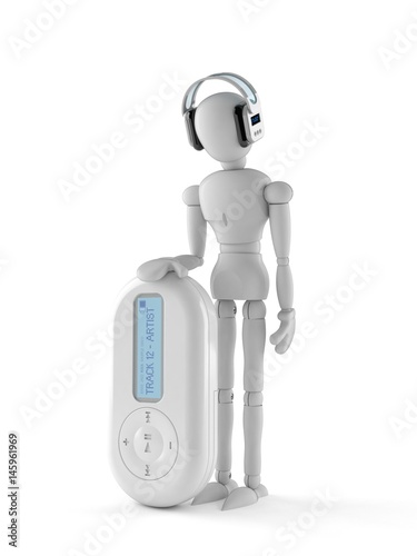 White dummy with mp3 player