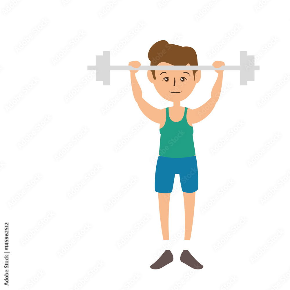 man, cartoon icon over white background. fitness lifestyle concept. colorful design. vector illustration man, cartoon icon over white background. fitness lifestyle concept. colorful design. vector illustration