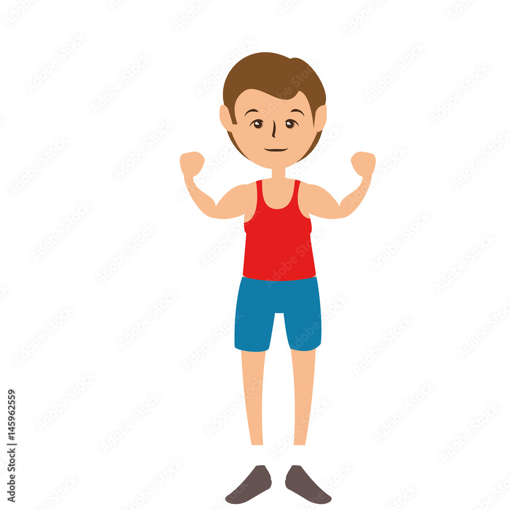 man, cartoon icon over white background. fitness lifestyle concept. colorful design. vector illustration man, cartoon icon over white background. fitness lifestyle concept. colorful design. vector illustration