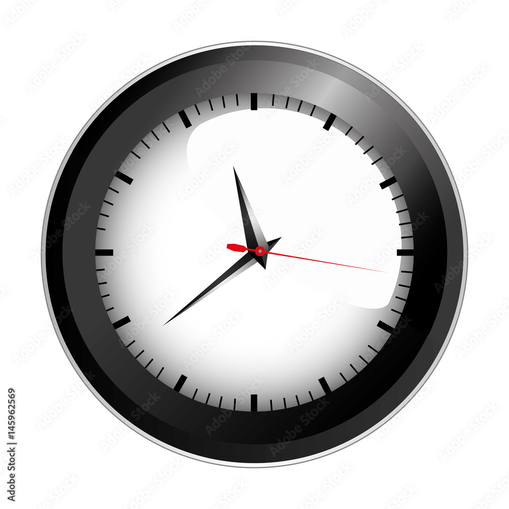 realistic graphic of black wall clock vector illustration realistic graphic of black wall clock vector illustration