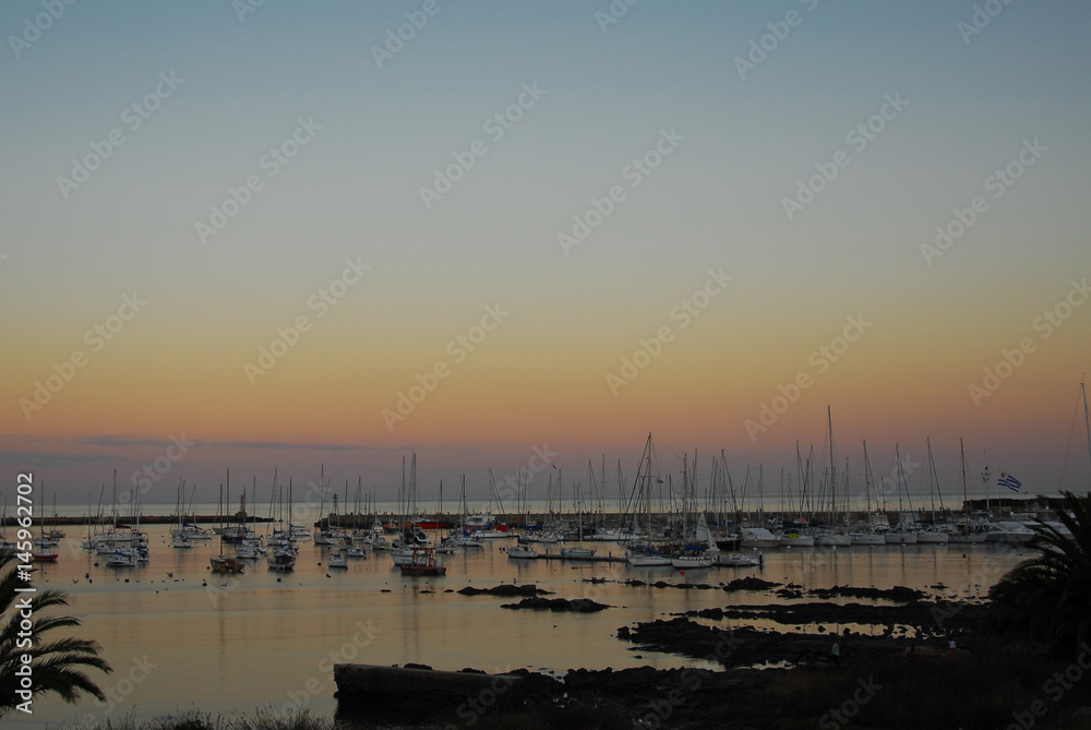 Sunset at Montevideo Marina