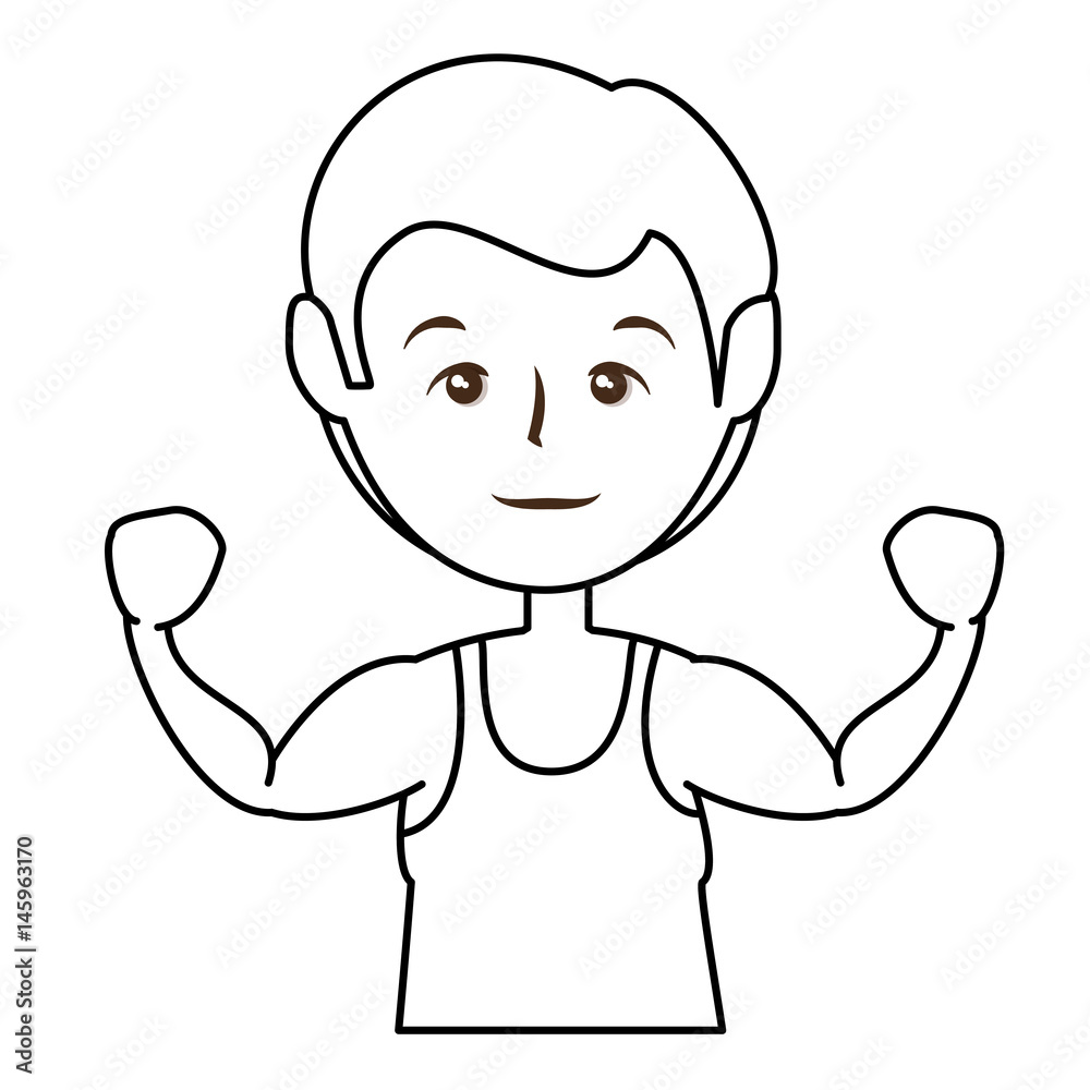 muscular man, cartoon icon over white background. fitness lifestyle concept. vector illustration muscular man, cartoon icon over white background. fitness lifestyle concept. vector illustration