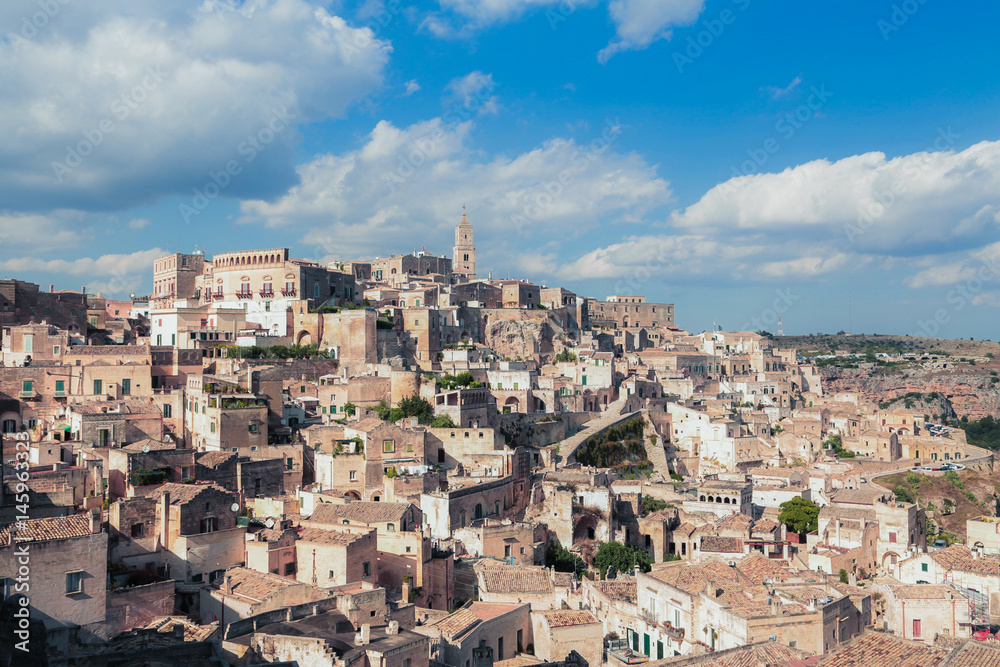The ancient city Matera in summer day