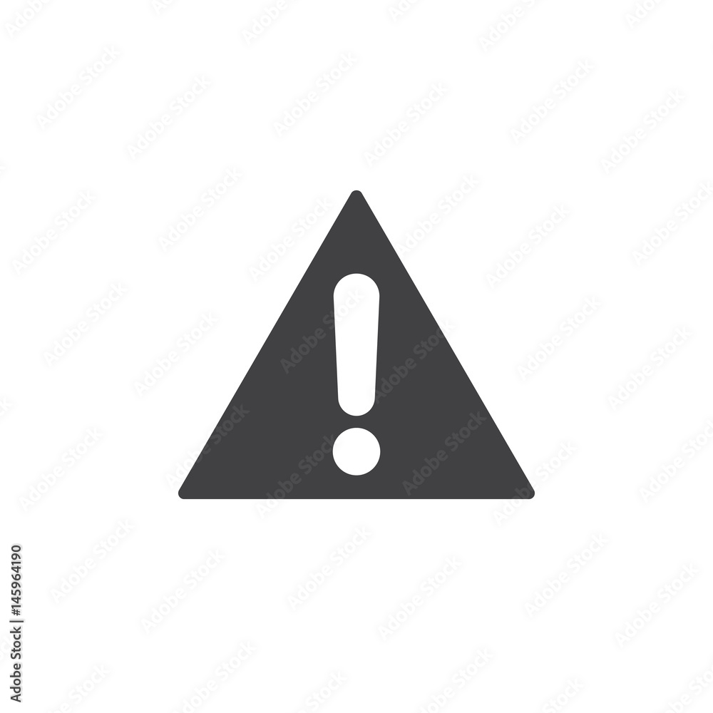 Exclamation mark triangle icon vector, filled flat sign, solid pictogram isolated on white. Symbol, logo illustration. Pixel perfect Exclamation mark triangle icon vector, filled flat sign, solid pictogram isolated on white. Symbol, logo illustration. Pixel perfect