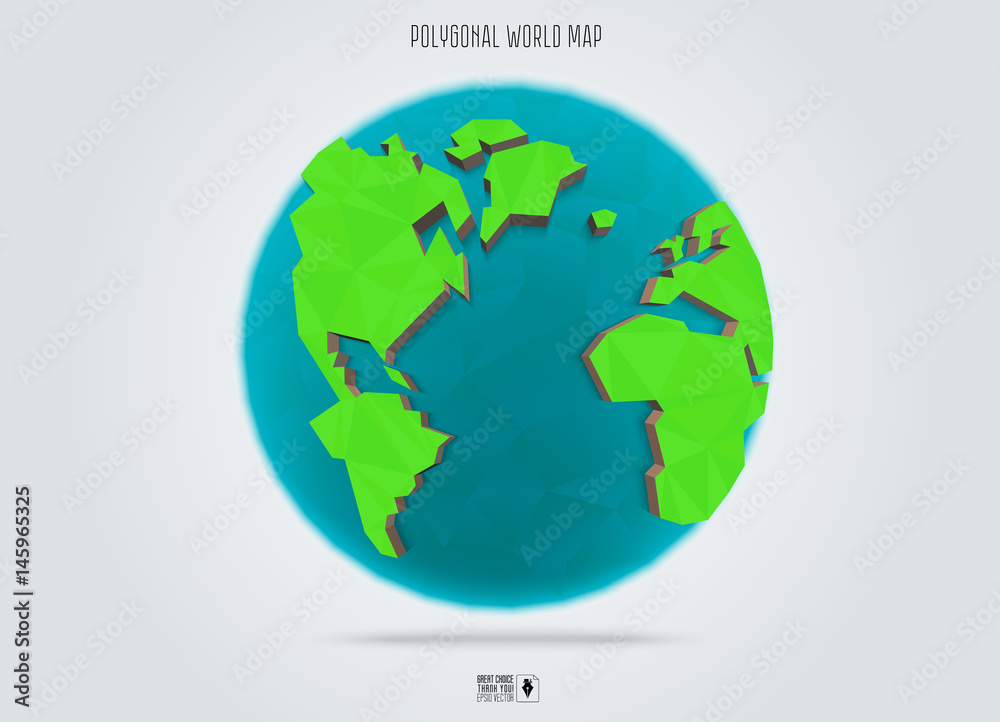 Polygonal Earth planet. Low poly design. Vector Illustration. Polygonal Earth planet. Low poly design. Vector Illustration.