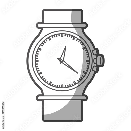 grayscale silhouette of female bracelet clock vector illustration