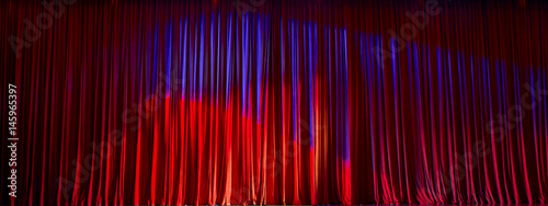 Panorama red curtains.