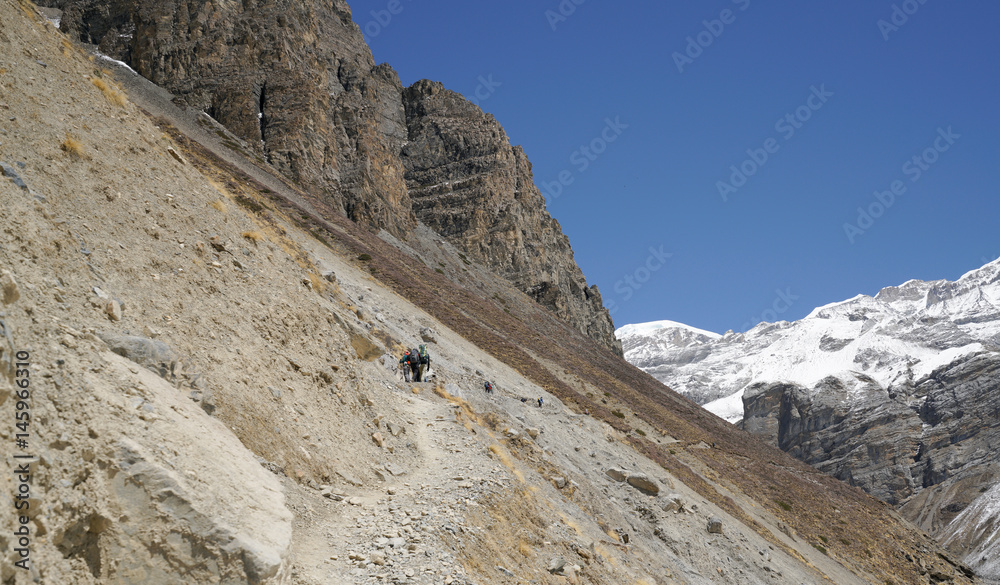 Landscape in Annapurna circuit,trekking in Nepal