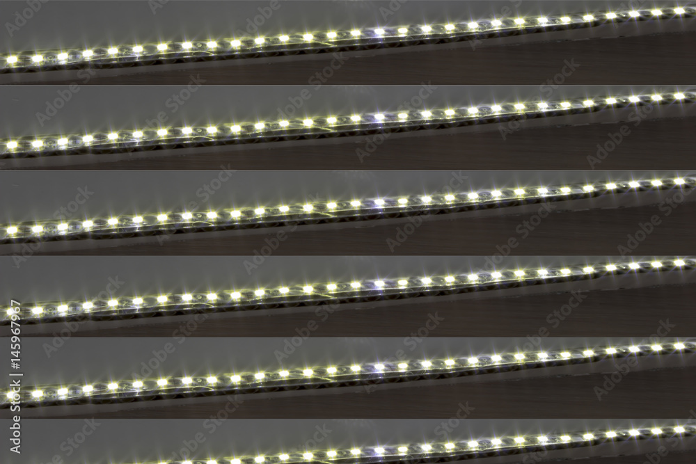 LED stripes on a dark background obliquely