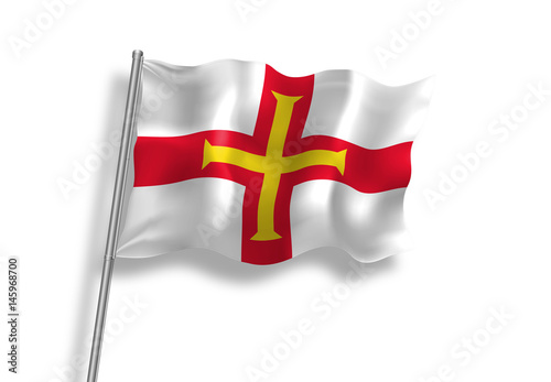 Drapeau de Guernesey en qualité vectorielle 