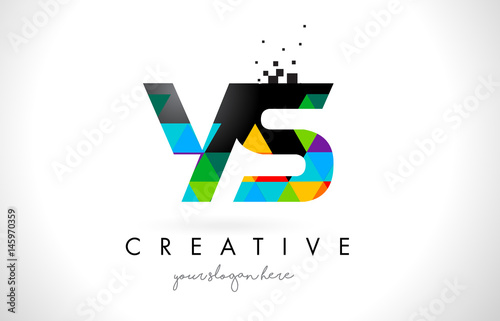 YS Y S Letter Logo with Colorful Triangles Texture Design Vector.