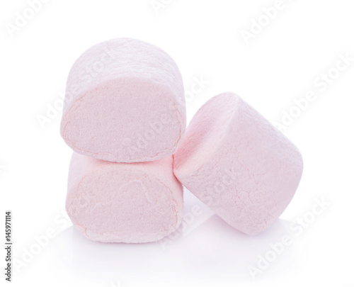 marshmallows on white background