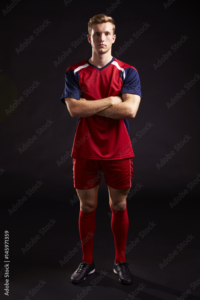 Portrait Of Professional Soccer Player In Studio