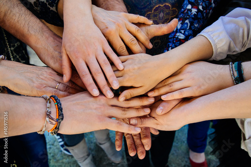 Multi generation family hands