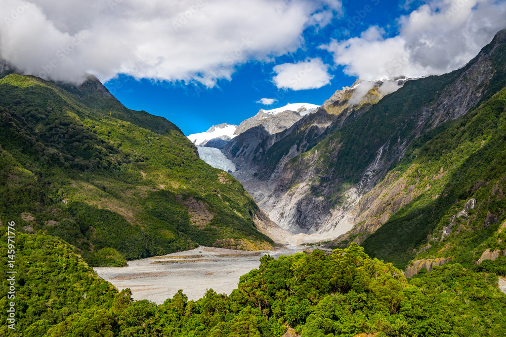 Franz Josef Glacier, Located in Westland Tai Poutini National Park on the West Coast of New Zealand