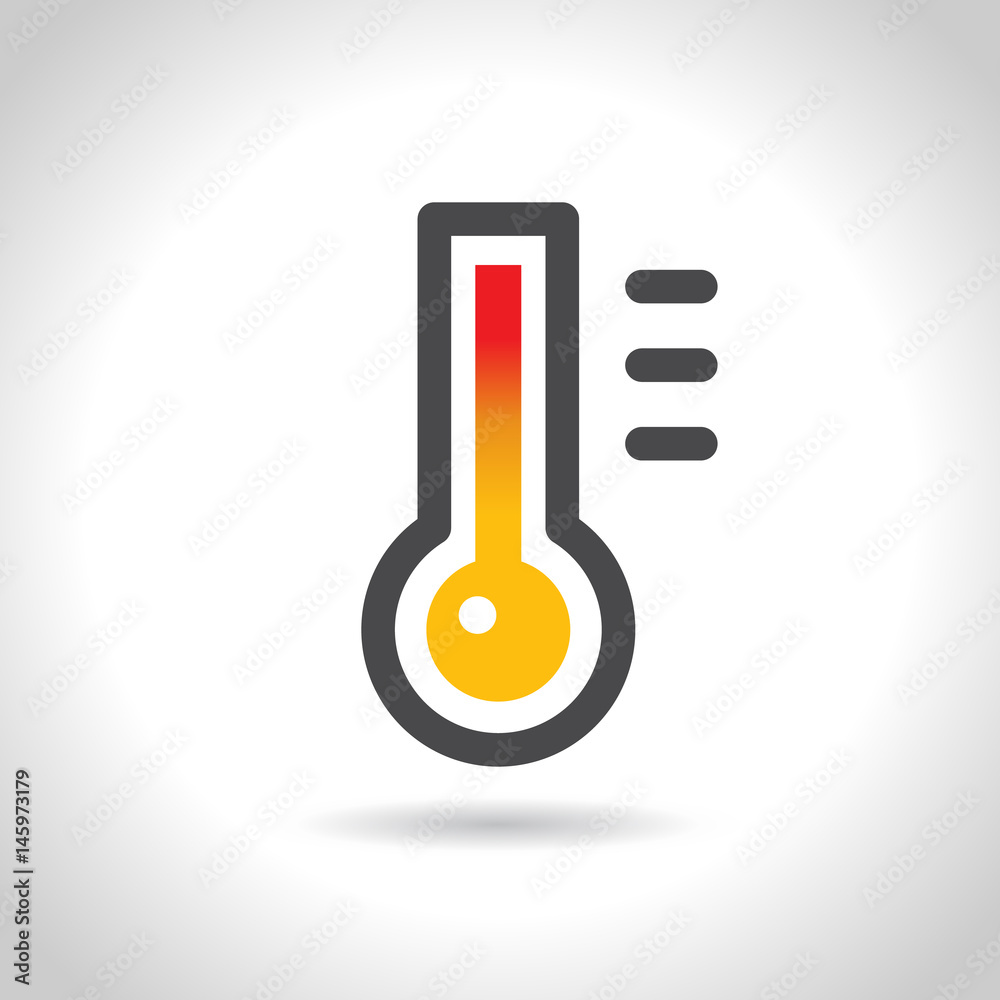 Thermometer icon, Flat design style, vector illustration.