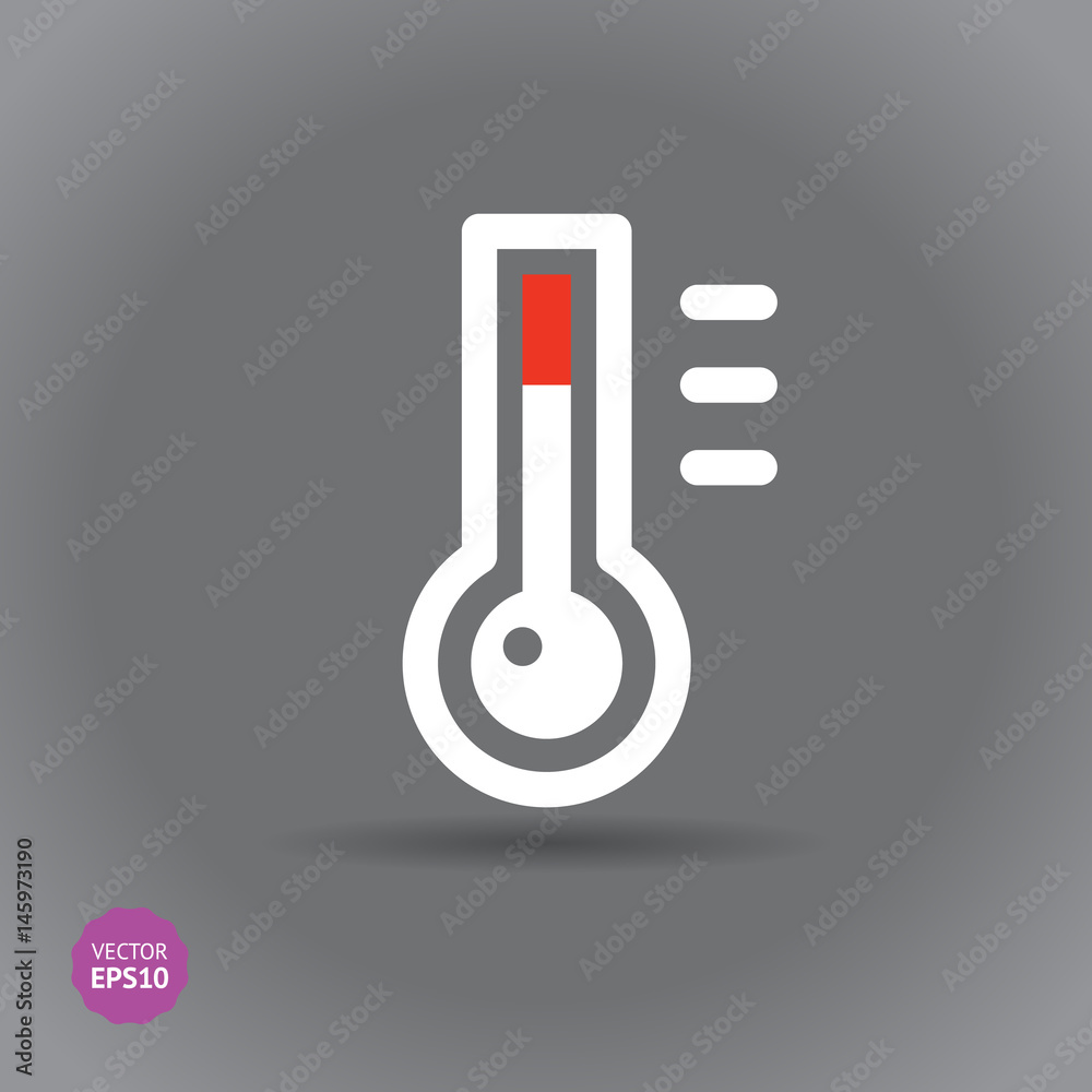 Thermometer icon, Flat design style, vector illustration. Thermometer icon, Flat design style, vector illustration.