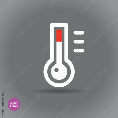 Thermometer icon  Flat design style  vector illustration.
