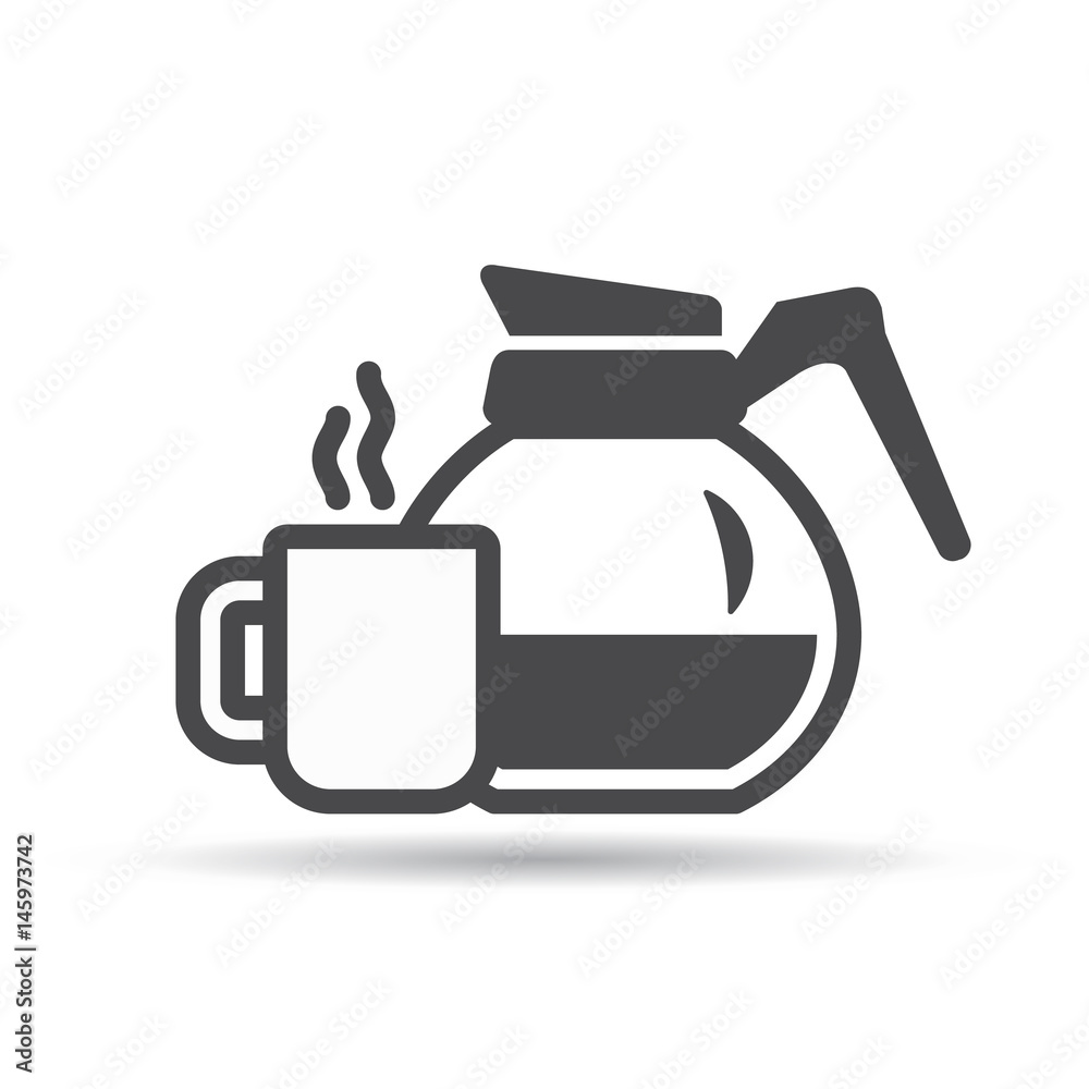 Obraz premium Coffee Pot Icon. Vector, Flat style design