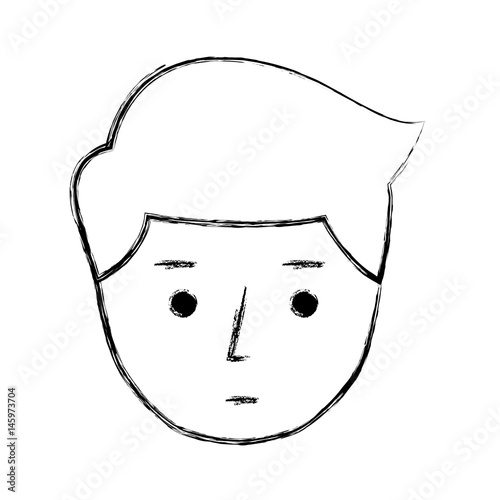young man expression face avatar character vector illustration design