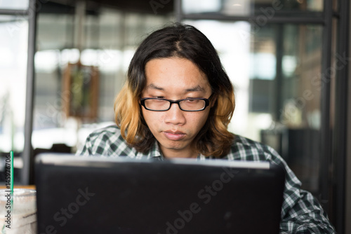 Business man is working with computer tablet