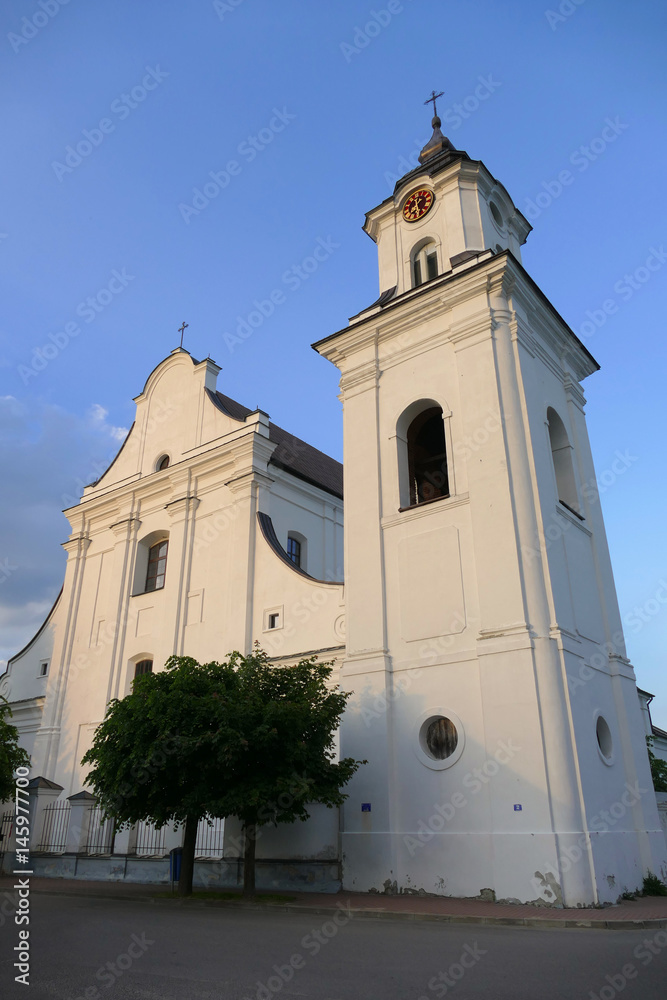 Fototapeta premium Church with bell tower Drohiczyn Poland