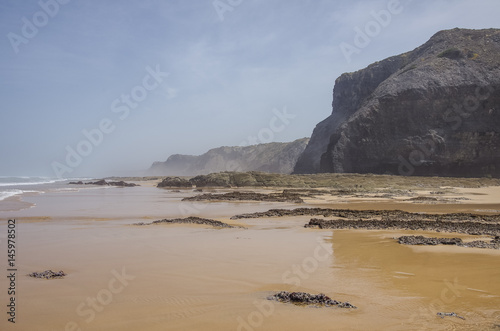 Praia da Fateixa. Arrifana Atlantic sea coast in Algarve, the south of Portugal.