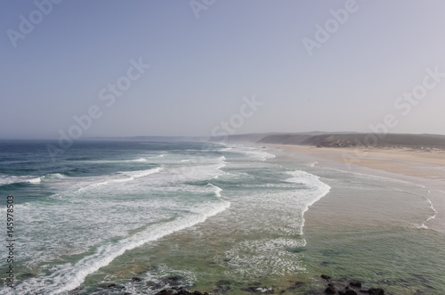 Photography A panorama view of beautiful Bordeira beach, famous surfing place in Algarve reg