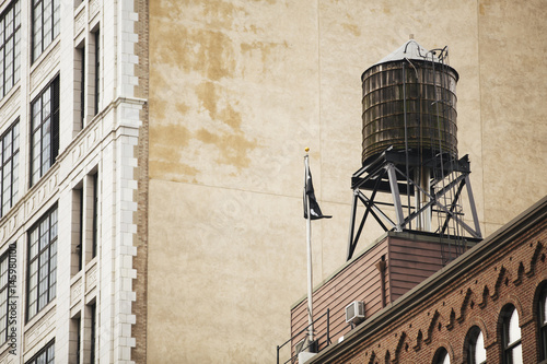 Water tanks in the building top.