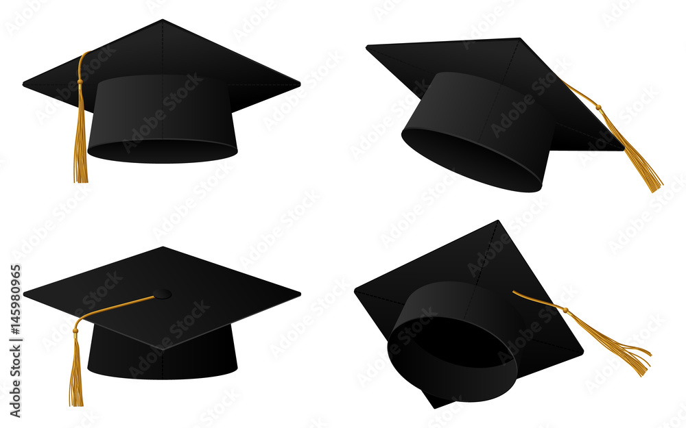 Graduation cap illustration - obrazy, fototapety, plakaty 