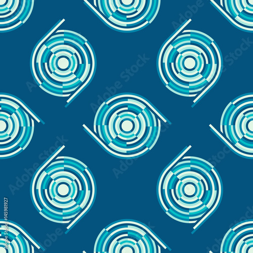 The seamless pattern consisting of blue geometrical circles.Design element for textile prints and t-shirts and bed linen and brown paper
